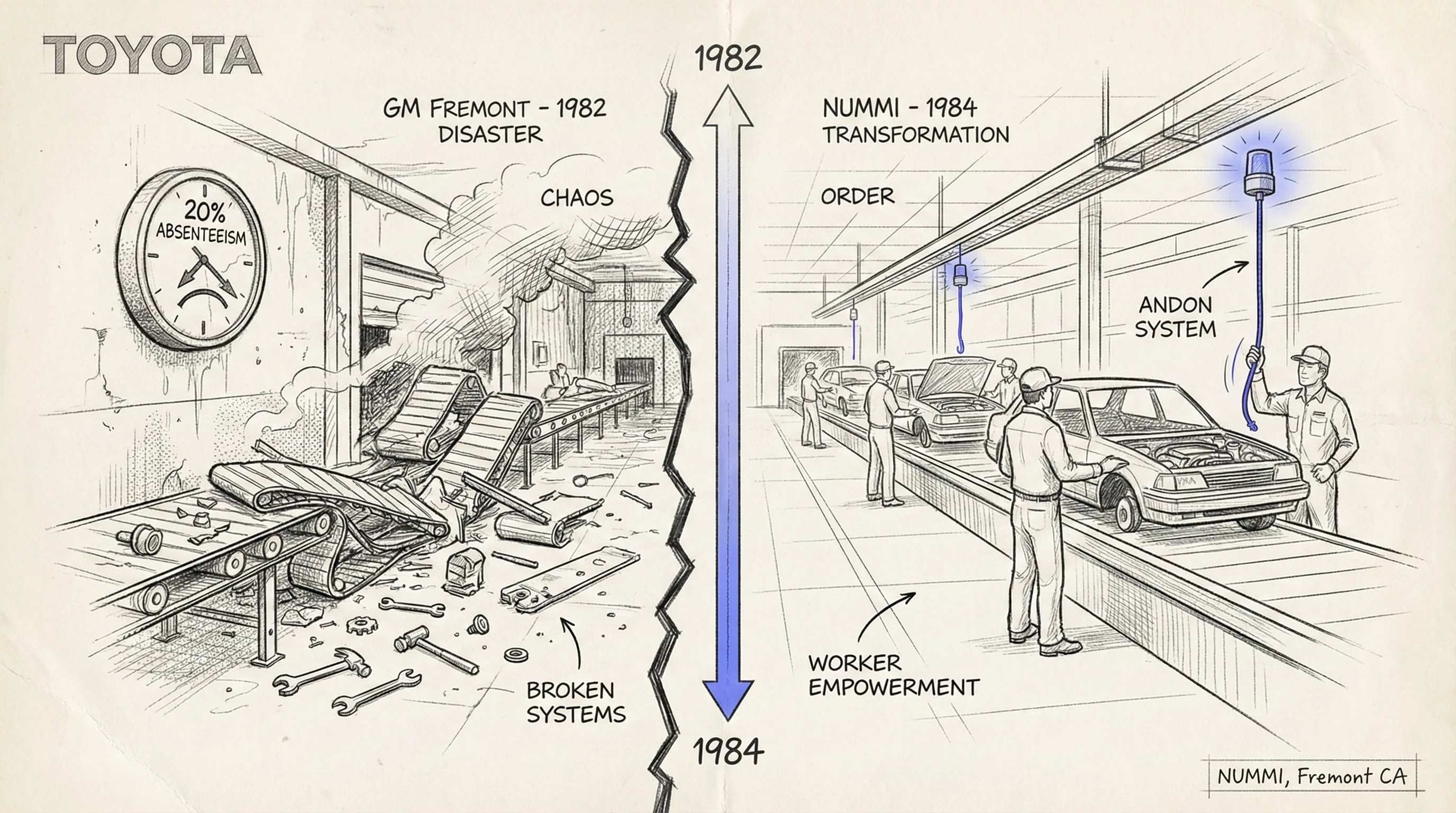 NUMMI Toyota factory — double loop learning in action