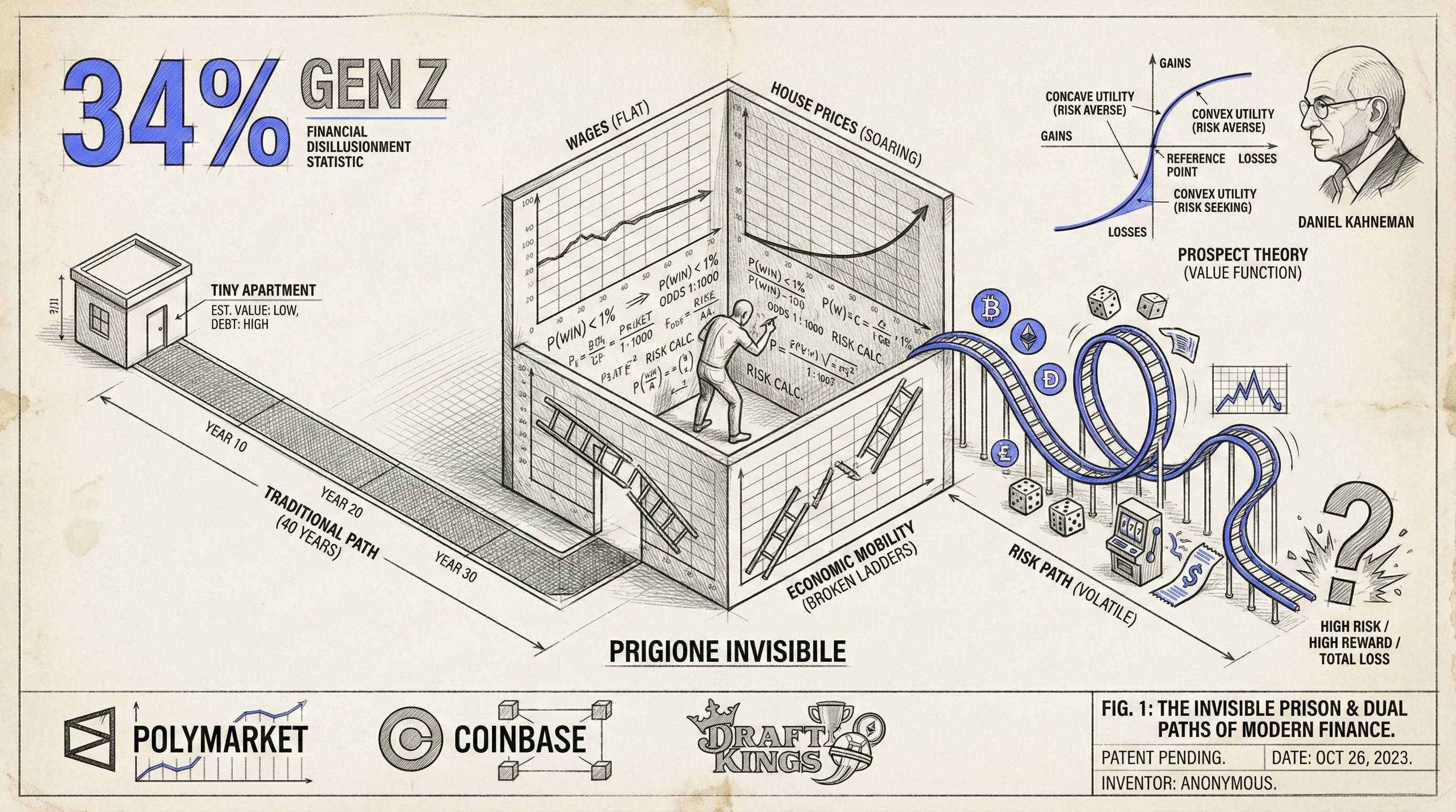 Empty wallet with glowing arrows pointing toward crypto and bets